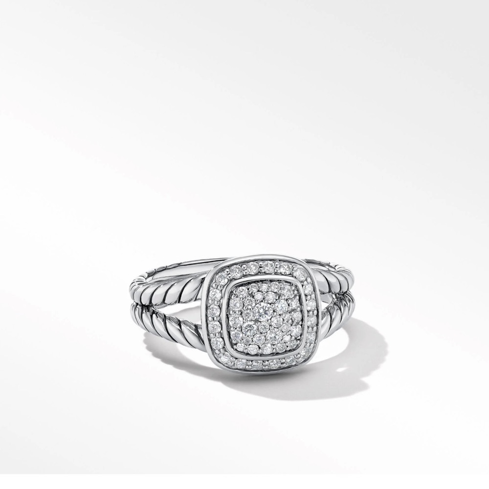 David yurman Albion ring in sterling silver with pave diamonds